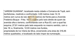 Lote/Terreno de 316m² no bairro Jardim Guarani, em Tupã | Eu Corretor