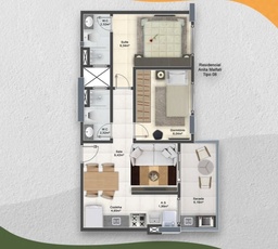 Apartamento de 2 quartos, 54m² no bairro Guilhermina, em Praia Grande | Eu Corretor