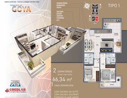 Apartamento de 2 quartos, 66m² no bairro Guilhermina, em Praia Grande | Eu Corretor