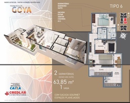 Apartamento de 2 quartos, 63m² no bairro Guilhermina, em Praia Grande | Eu Corretor