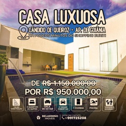 Casa de 3 quartos, 170m² no bairro Residencial Cândido Queiroz, em Aparecida de Goiânia | Eu Corretor